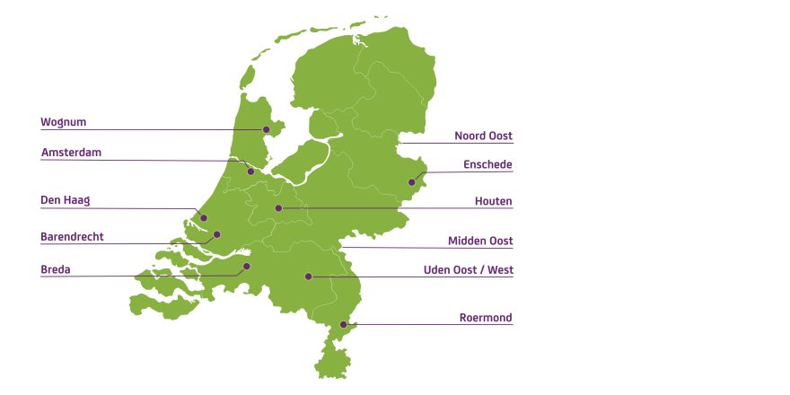 Verdeling vestigingen relatiemanagers (1)